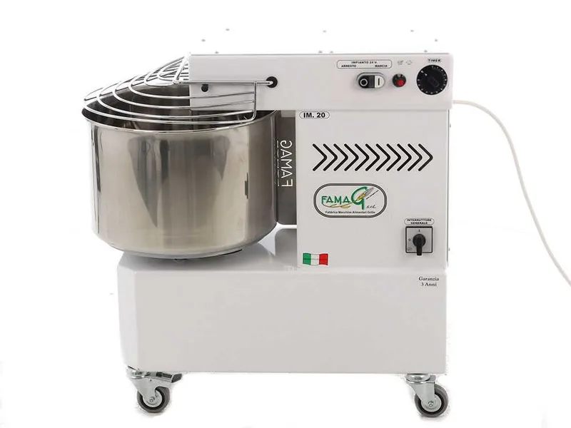 Pétrin à spirale Famag IM20 New à 10 vitesses - Moteur électrique monophasé - 18 KG
