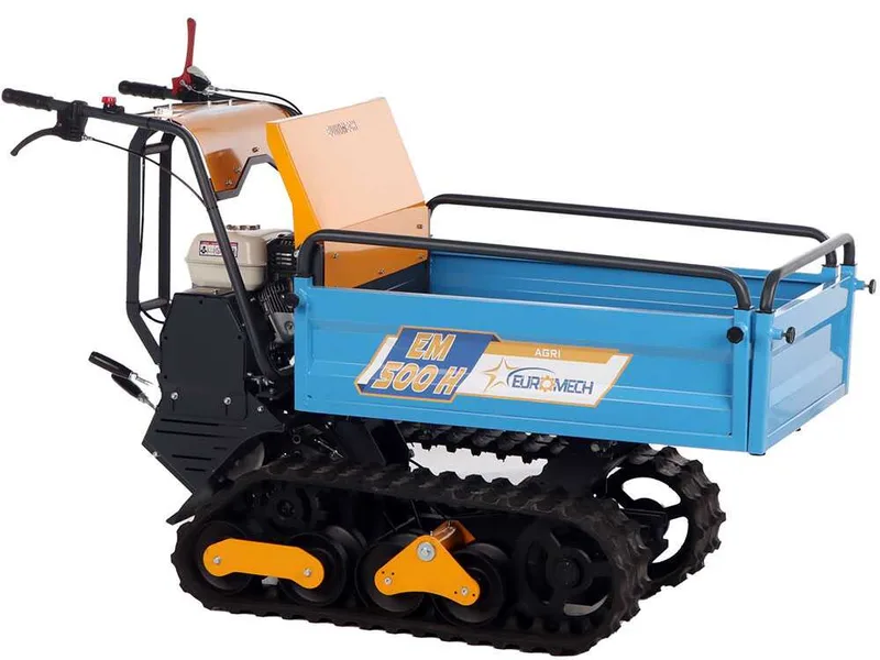 EuroMech EM500H-Agri - Brouette à moteur sur chenilles avec benne extensible - débit de 500 Kg