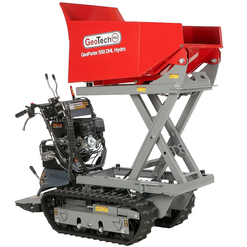 GeoTech Pro GeoPorter 550 DHL Hydro - Brouette motorisée à chenilles avec benne élévatrice à pantographe