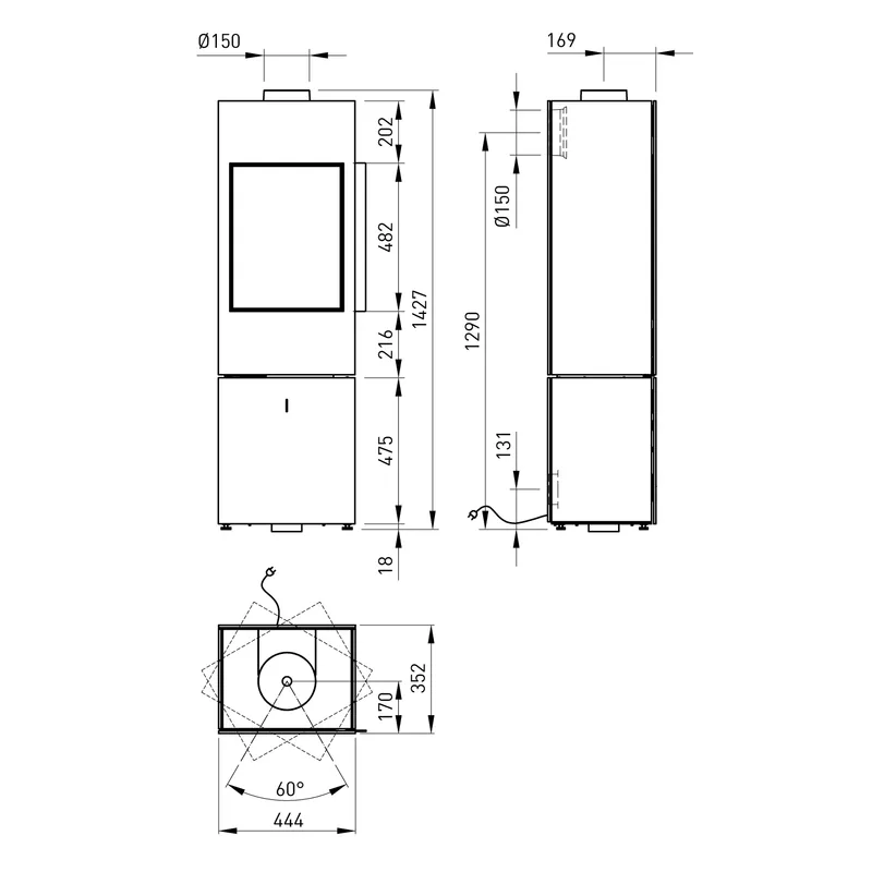Spartherm SEO S Poêle à bois Perle + 1 m³ de bois de chauffage
