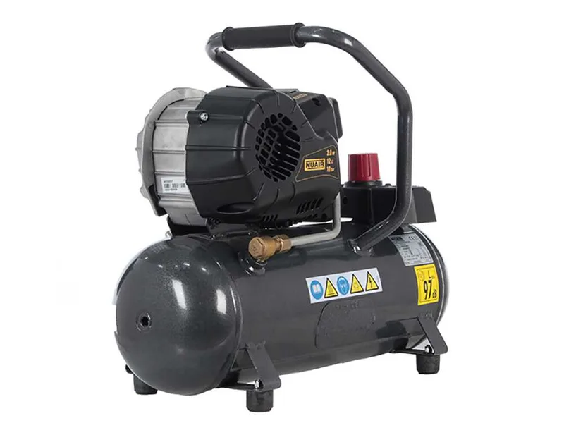 Nuair Fu 227/10/12 - Compresseur d'air électrique compact portatif - Moteur 2 CV - 12 L