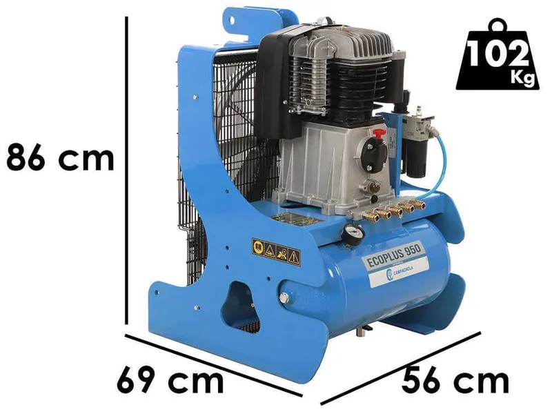 Compresseur avec attelage pour tracteur Campagnola PTO ECOPLUS 950 - Récolte des olives et taille