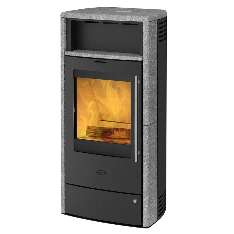 Cheminée à bois Torino poêle à bois à combustion continue pierre ollaire