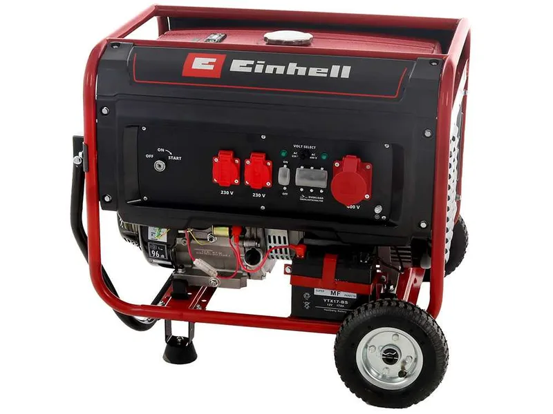 Einhell TC-PG 55/E5 - Groupe électrogène 5.5 kW triphasé à essence 4T - Sur chariot