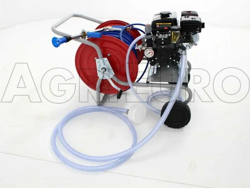 Groupe motopompe de pulvérisation thermique Comet APS 41 moteur essence Loncin 5,5 HP et chariot