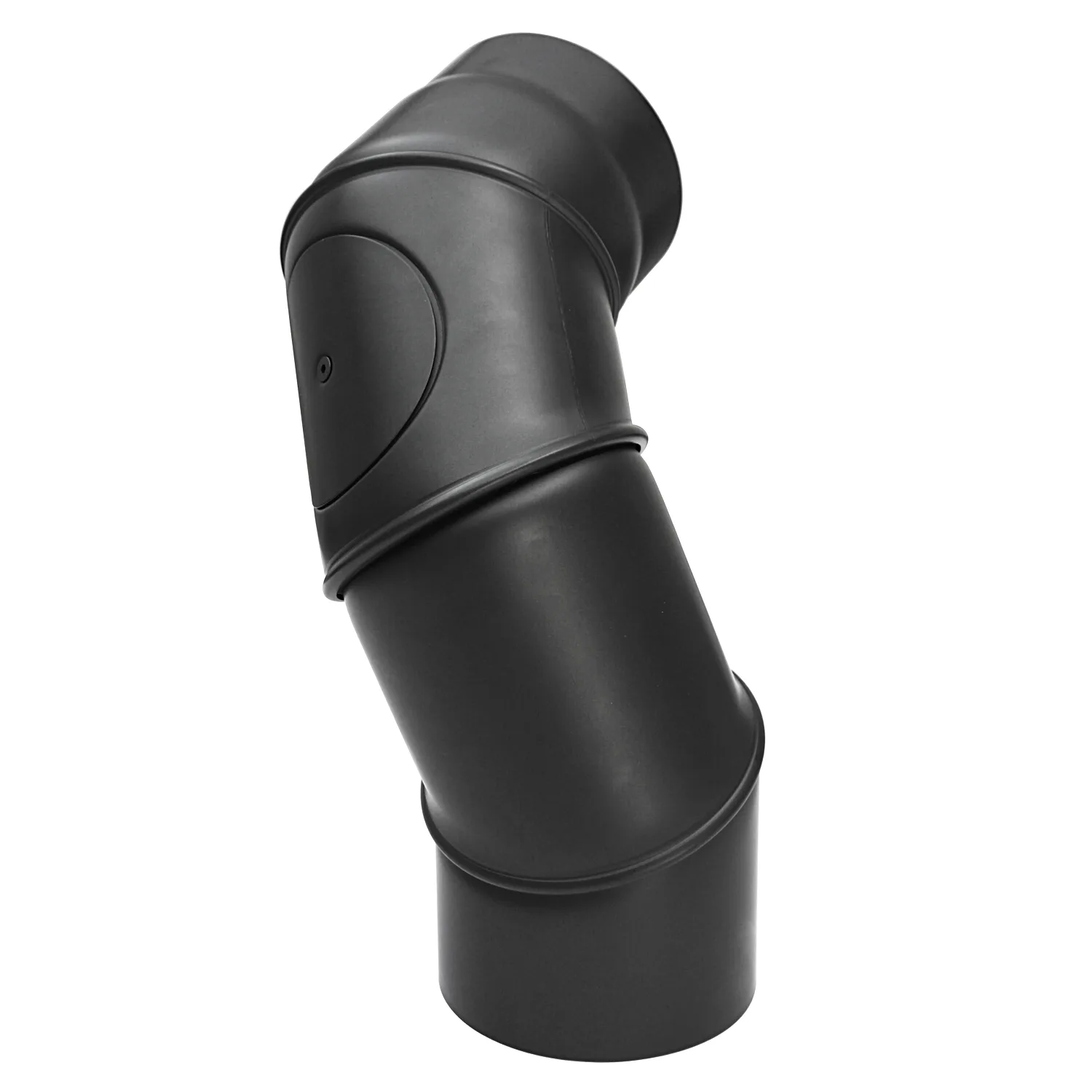 Raik Basic coude multiple 180mm noir avec porte – 4 pièces pour tuyau de fumée / conduit de fumée