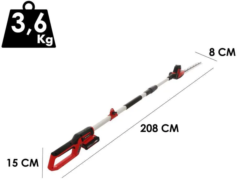 Einhell GC-HH 18/45 Li T - Taille-haie sur perche de rallonge à batterie 18V 5.2Ah