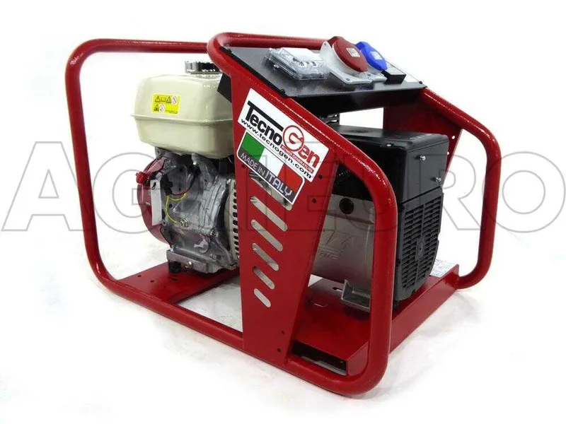 TecnoGen H8000T - Groupe électrogène 6 KW triphasé - Honda GX 390 - alternateur italien