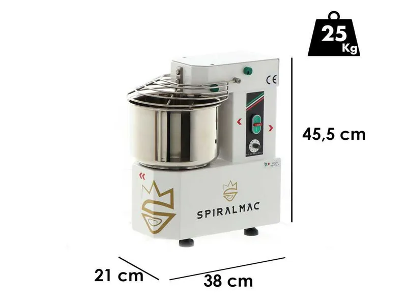 Spiralmac SV5HH royal - Pétrin à spirale à haute hydratation - 10 Vitesses - 5 Kg