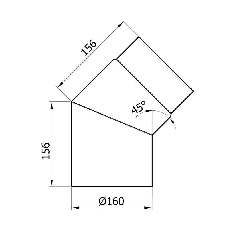 Raik Basic coude de tuyau de fumée 160mm gris fonte 45° sans porte pour tuyau de fumée / conduit de fumée