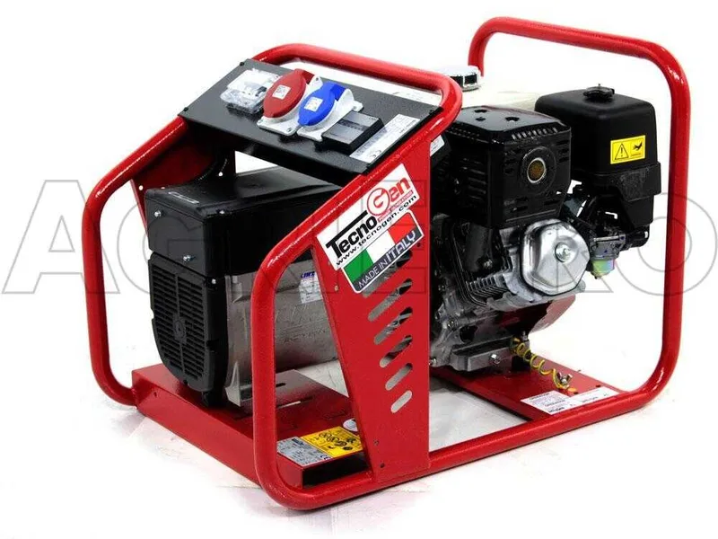 TecnoGen H8000T AVR - Groupe électrogène 6 KW triphasé - Honda GX 390 - alternateur italien