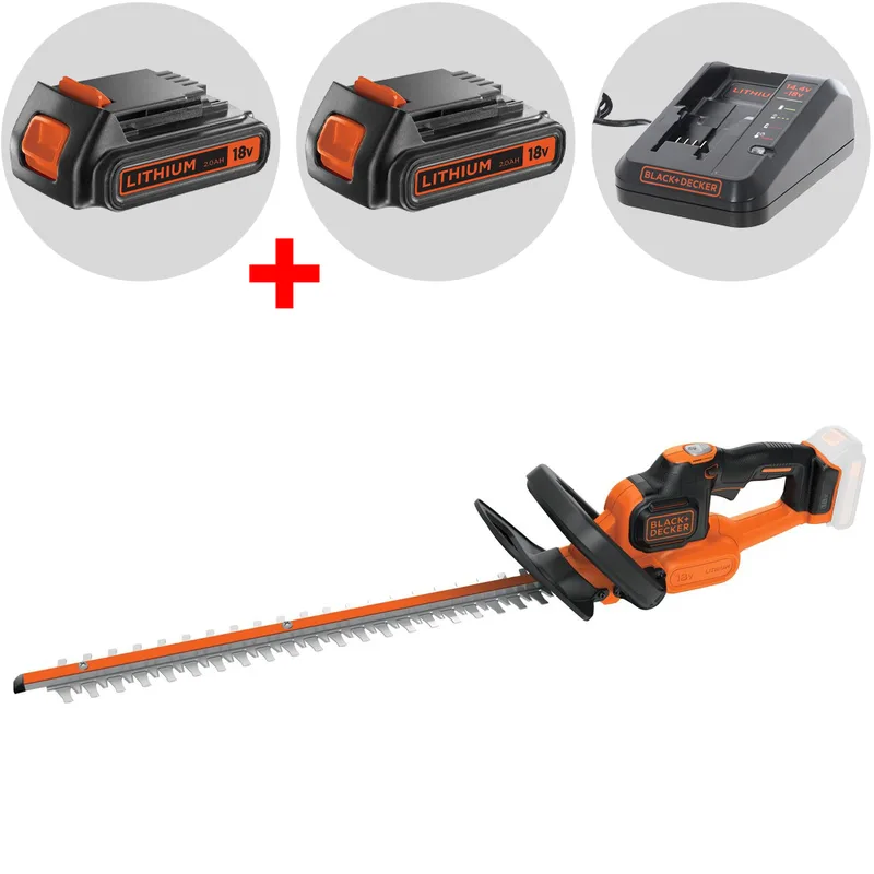 Taille-haie à batterie Black & Decker GTC18502PC-QW 18V 2Ah + une batterie 18V 2Ah - lamier 50cm