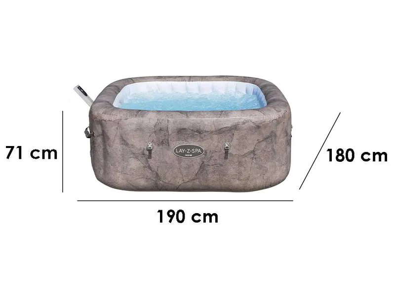 Bestway Lay-Z-Spa Roma AirJet 6001K - 180x180x71 cm - Spa gonflable pour 5-6 personnes