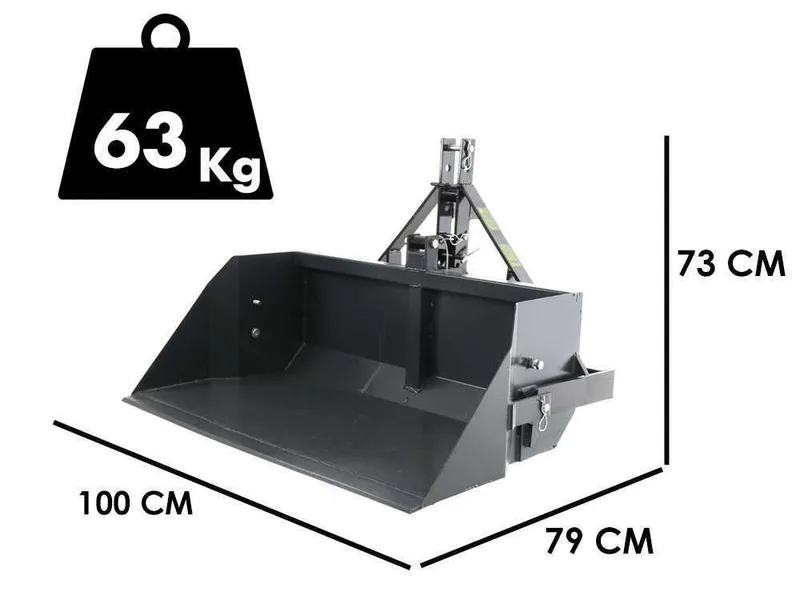 Godet arrière pour tracteur Blackstone B-PAL 100 - avec lame de 100 cm - charge 400Kg