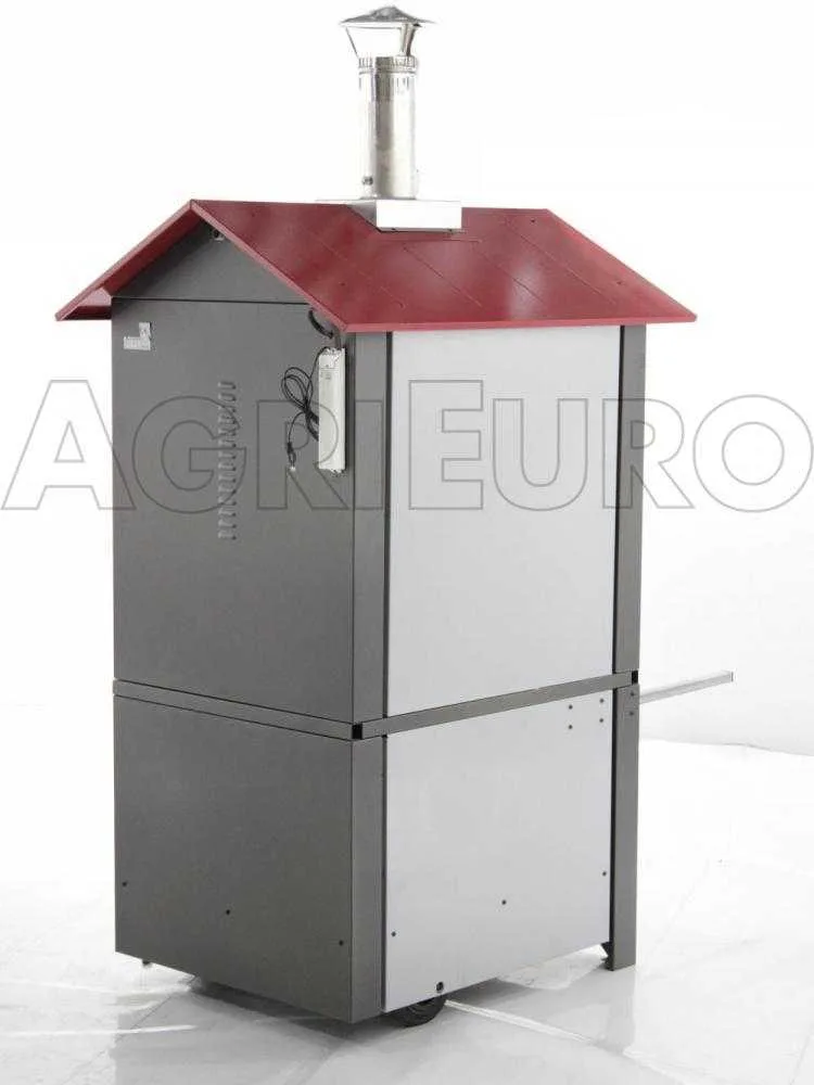 AgriEuro Medius 80 EXT - Four à bois en acier d'extérieur - Ventilé - Toit rouge