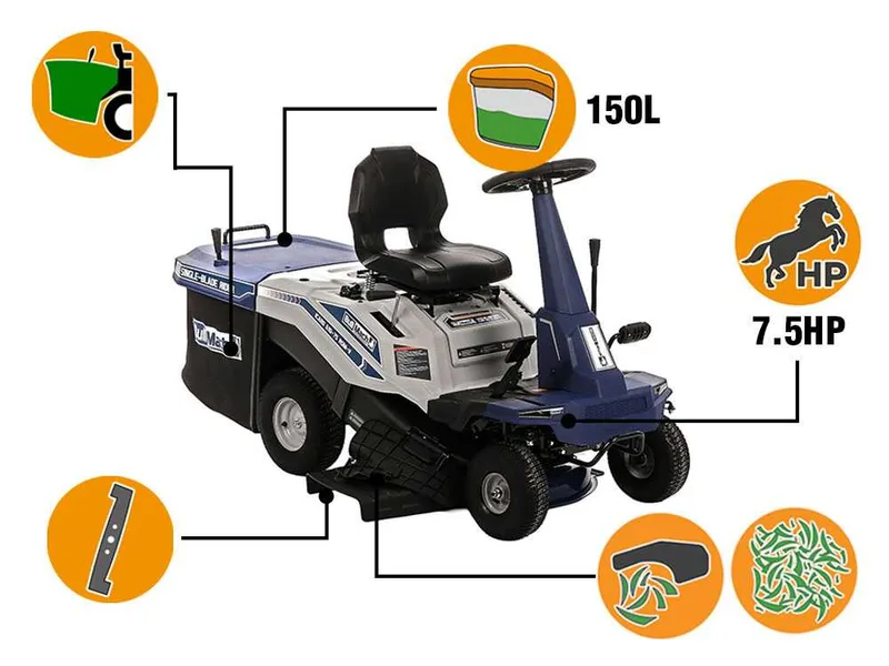 BullMach icaro 610-75 rsm-v - Tondeuse autoportée mini rider - Moteur de 224 cm³