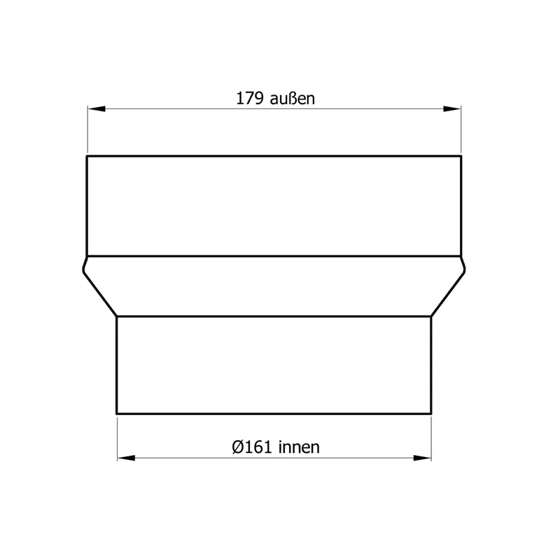 Raik Basic extension 160mm – 180mm noir pour tuyau de fumée / conduit de fumée