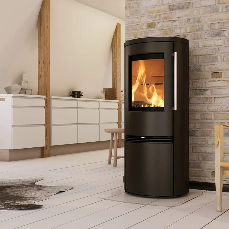 TermaTech TT21RH Poêle à bois Acier Noir Tuyau de fumée arrière