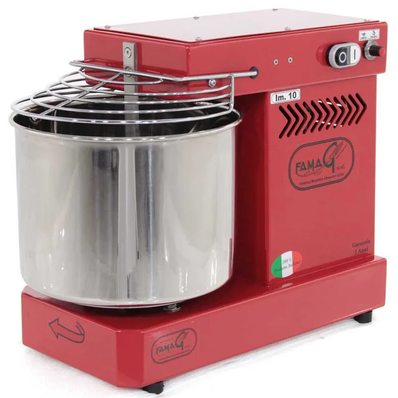 Pétrin à spirale Famag IM 10 à 10 vitesses avec moteur électrique - 10 Kg - Rouge