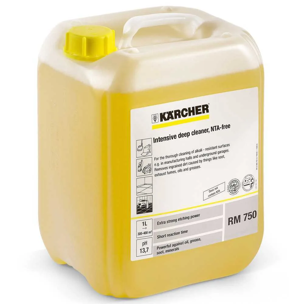 10 L Détergent intensif pour lavage profond - pour nettoyeur haute pression et laveur de sol Karcher