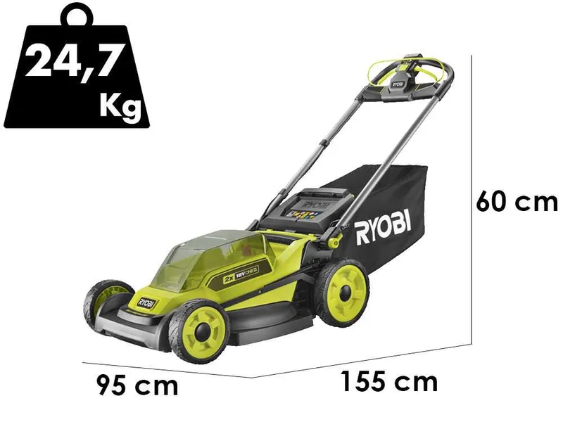 Ryobi RY18LMXSP51A-0 - Tondeuse à gazon à batterie 2x18V/5Ah - Largeur de coupe 51 cm