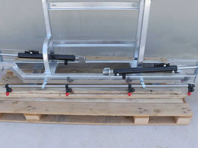 Rampe désherbage hydraulique galvanisée 10 m 20 jets, anti-goutte à membrane – 2 vérins