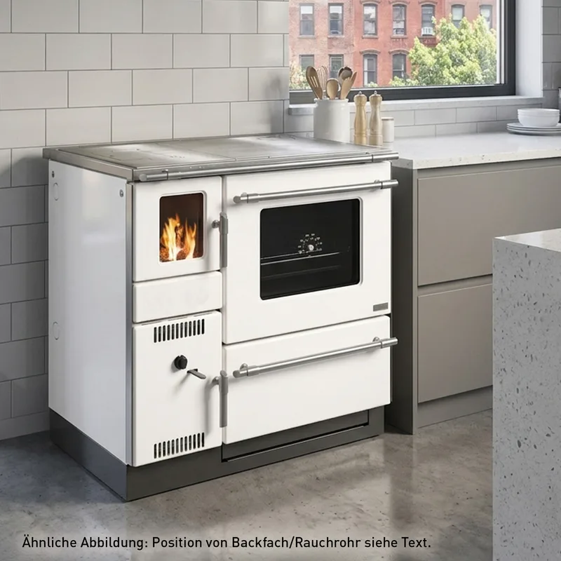 Wamsler K 139 F Cuisinière à bois à gauche blanc avec plaque en acier