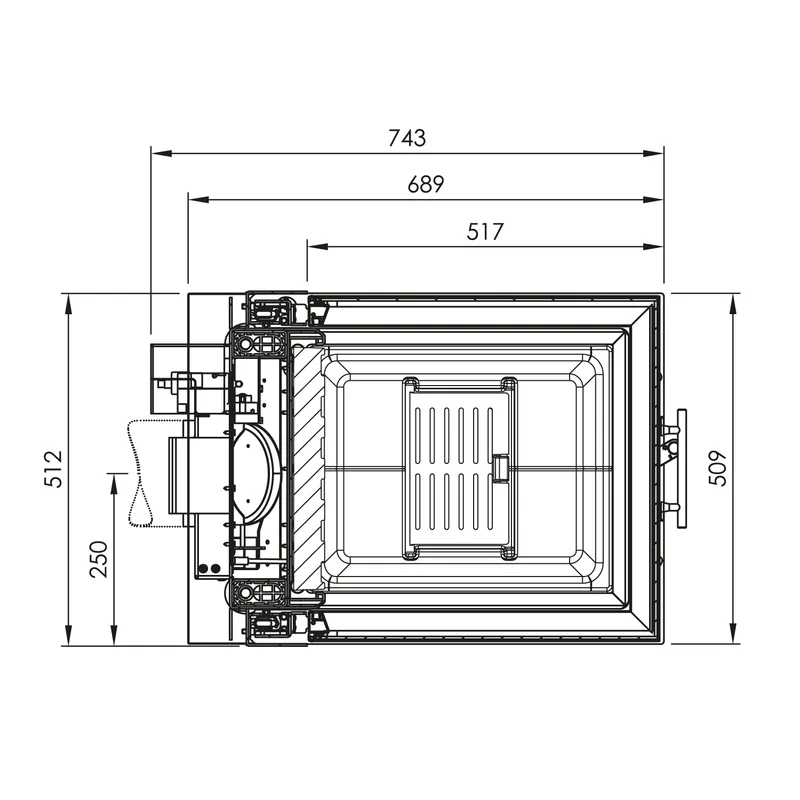 Spartherm Arte U-50h-4S insert de cheminée RRA Ø 250 mm