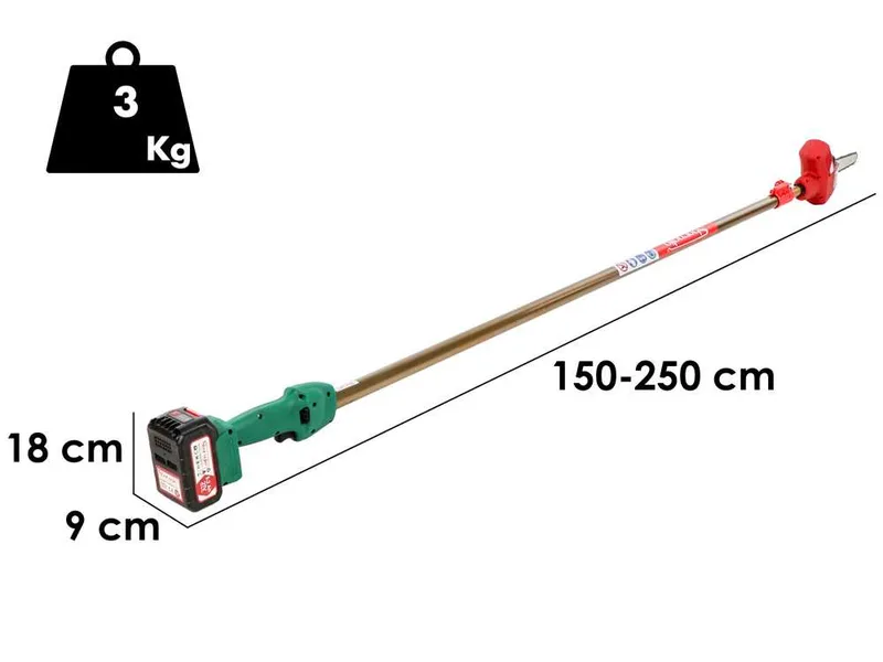 Sbaraglia Ares 21V - Élagueuse à batterie sur perche télescopique - 21V/5.2Ah
