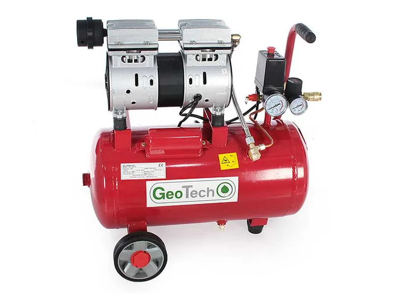 GeoTech S-AC 24.8.10 - Compresseur d'air électrique silencieux 24L oilless - Moteur 1 CV