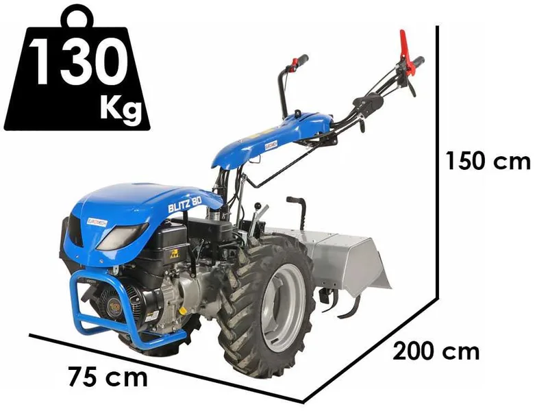 EuroMech BLITZ 80 - Motoculteur à essence - B&S Vanguard - 10 CV