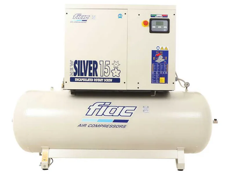 Fiac New Silver 15/500 - Compresseur rotatif triphasé à vis silencieux - Moteur 15 HP