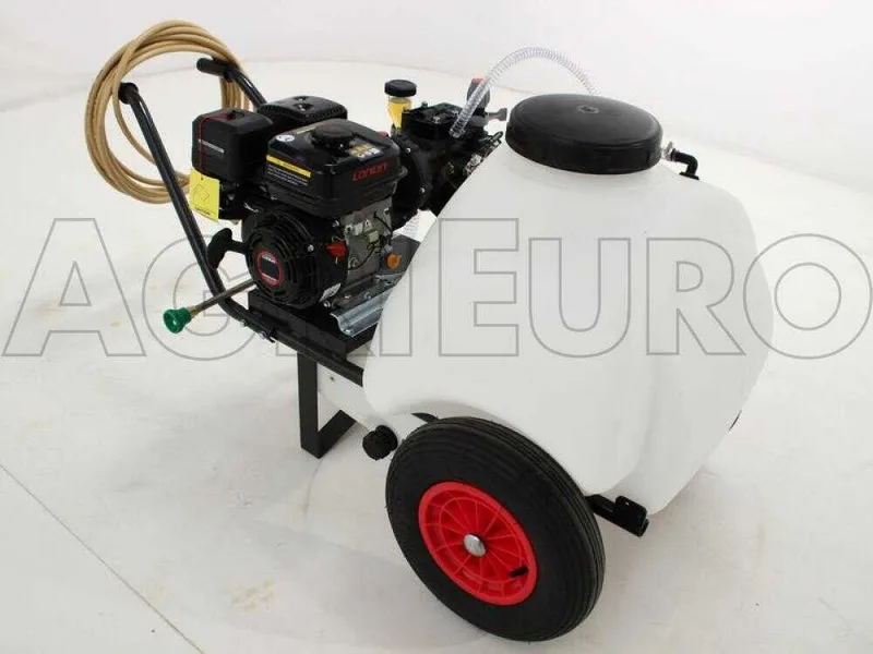 Groupe motopompe de pulvérisation Comet APS 41 - Loncin G 160 F et chariot avec cuve 120 L
