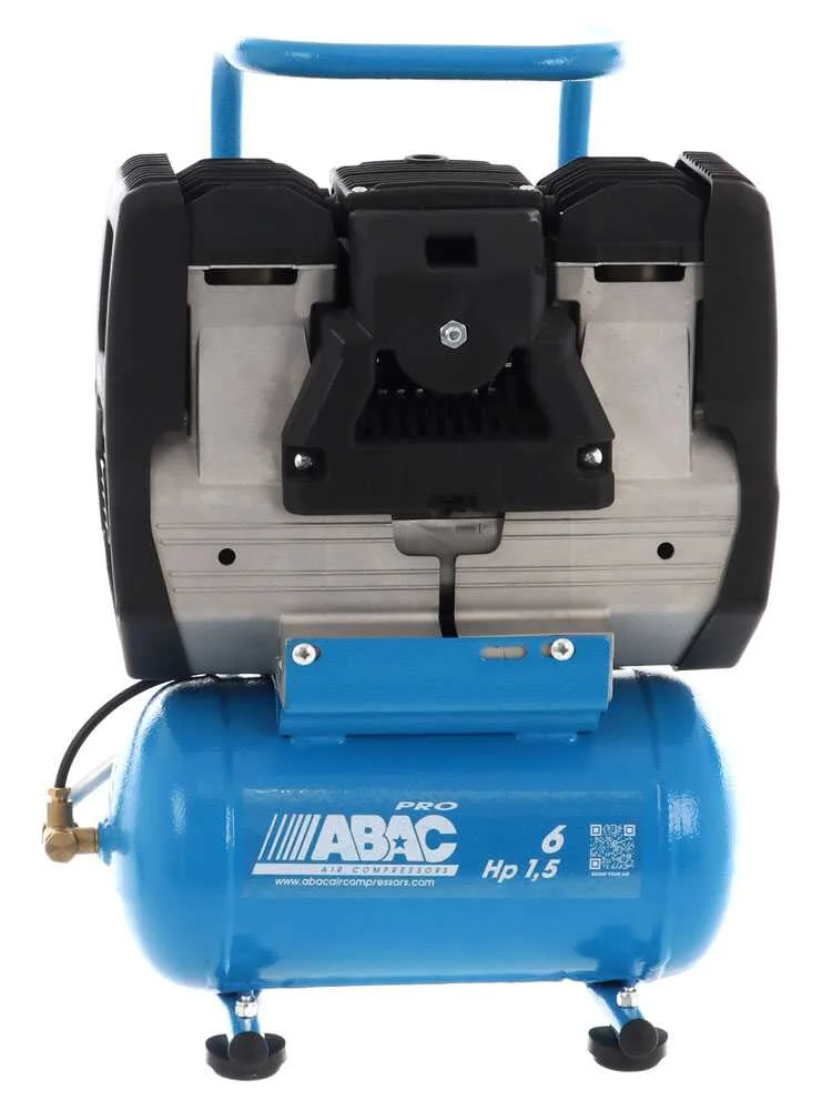 Abac start silent OS15P - Compresseur d'air électrique monophasé silencieux, sans huile - Moteur 1,5 CV - 6 L