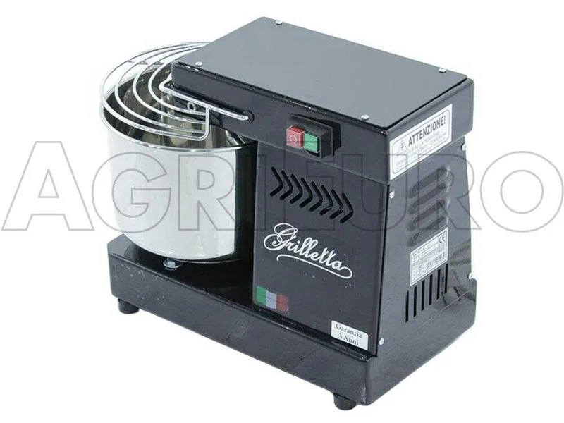 Pétrin à spirale électrique - Famag Grilletta IM 5 Color - Noire 5 kg - 8 L