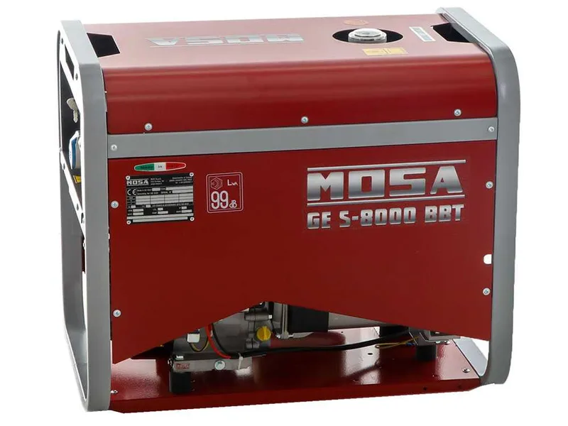 MOSA GE S-8000 BBT AVR EAS - Groupe électrogène à essence avec AVR 6.4 kW - Continu 5.6 kW Triphasé + ATS - Moteur B&S XR2100