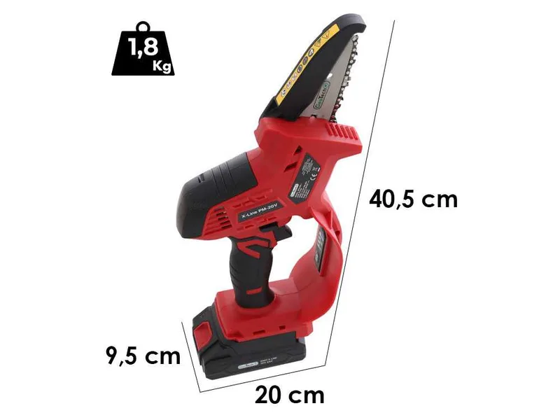 GeoTech X-Line PM-20V - Élagueuse sans fil - 20 V 5 Ah