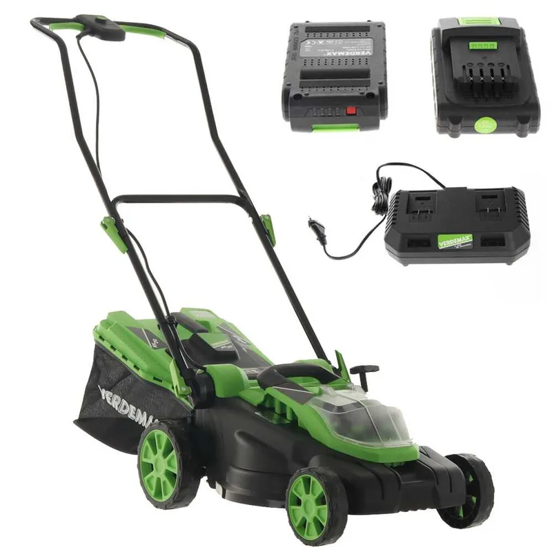 Tondeuse à gazon à batterie Verdemax RS20 - 2 Batteries 20V/2.5Ah - Amplitude de coupe 38 cm