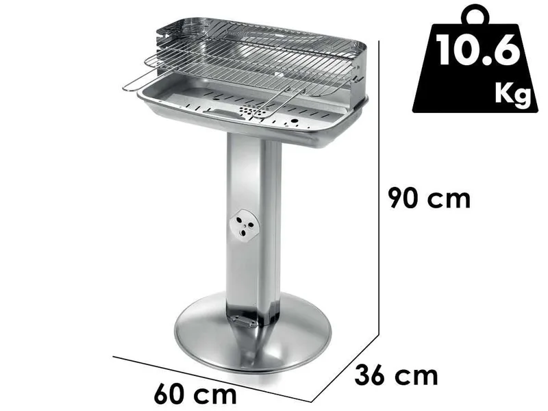 Ompagrill 60-40 Venus Inox - Barbecue à charbon