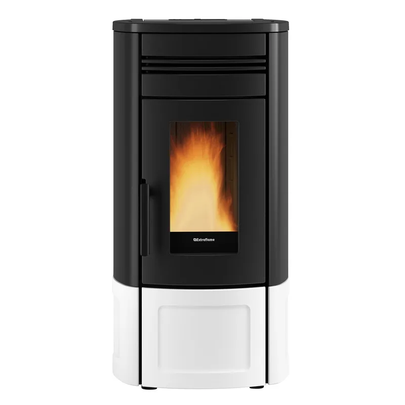 Extraflame Evolution Line Noris Lux poêle à granulés acier majolique blanc