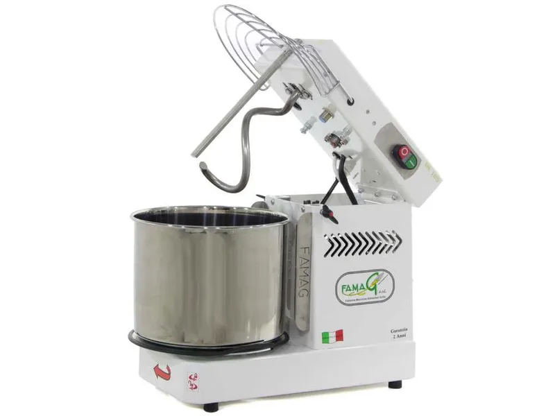 Pétrin à spirale Famag IM 10-S monophasé avec tête basculante - 10 KG