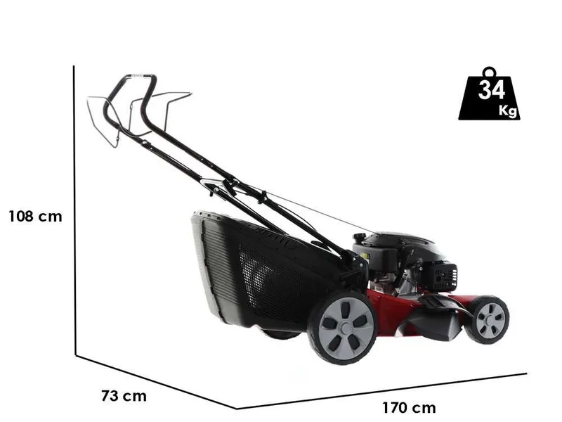 CastelGarden XC 53 S C - Tondeuse à gazon thermique tractée - 4 en 1 - Moteur de 166 cm3