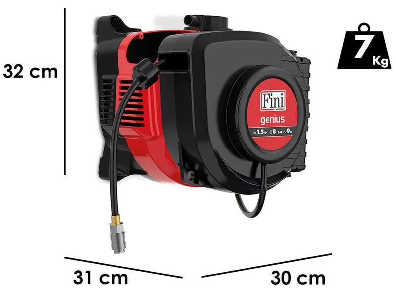 Fini Genius 230/50 - Compresseur monophasé mural, oil-less - Moteur 1.5 CV