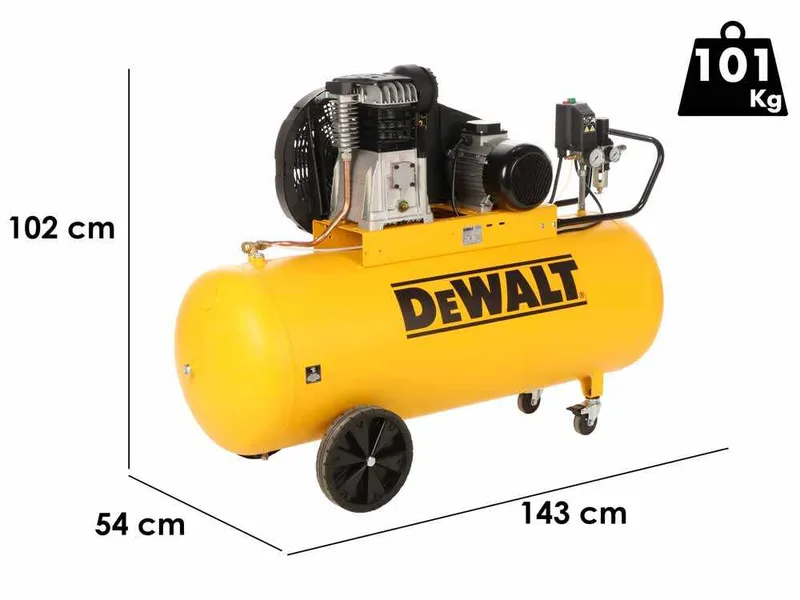 DeWalt DXCMB3T201HE - Compresseur d'air électrique triphasé par courroie - Moteur 3 CV – 200 L