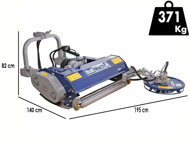 BullMach Maia 175 SH - Broyeur pour tracteur avec disque interfilaire - Série médium - Déport hydraulique