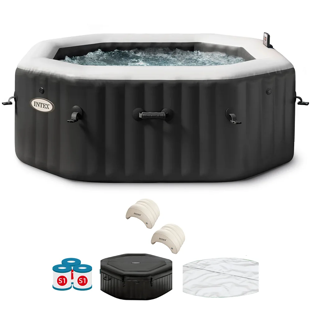 Intex Octogonale Jet & Bubble Deluxe 28458EX - Ø201x71 cm - Spa gonflable à hydromassage