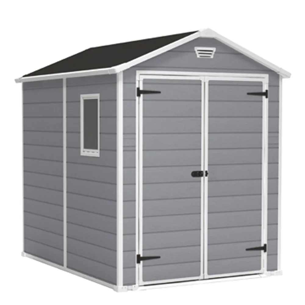Keter Manor gris - Abri de jardin - Avec fenêtre latérale - 186x237x227 cm