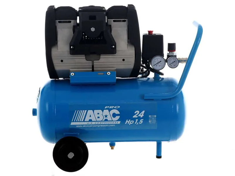 Abac pole position OS15P - Compresseur d'air électrique monophasé silencieux, sans huile - Moteur 1,5 CV - 24 litres
