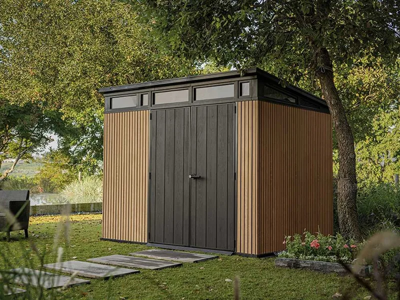 Keter Signature Venetian 9x7 - Abri de jardin - Avec porte à double battant - 277x218x226 cm