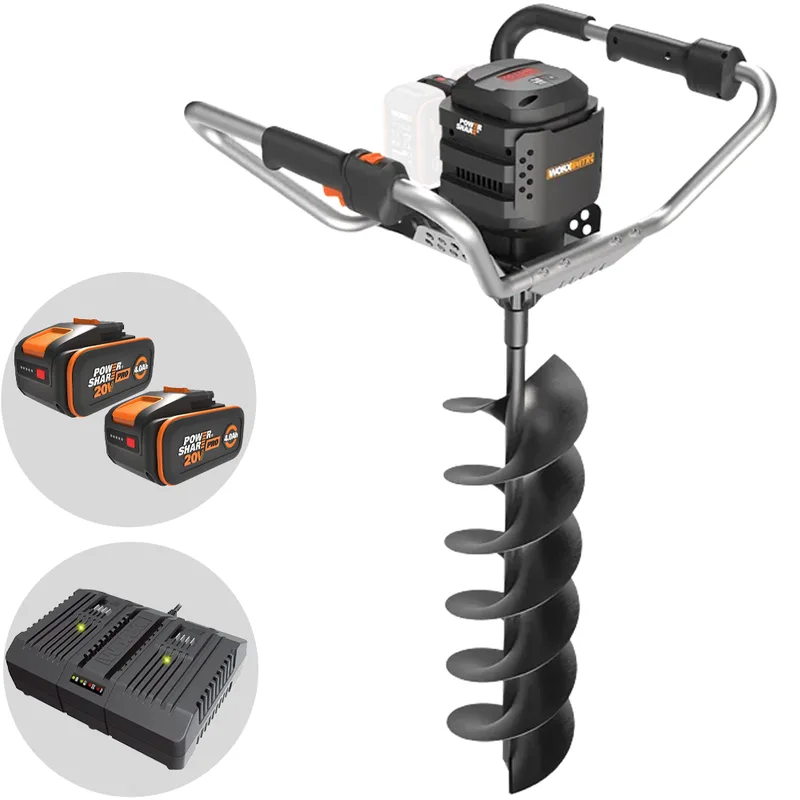 Worx Nitro WG865E – Tarière à batterie – 40 V – 2 × 20 V 4 Ah